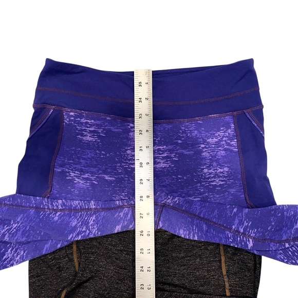 Athleta (2) Leggings Women’s Purple & Grey Cropped Capri Athletic Pants Sz S - Picture 10 of 11